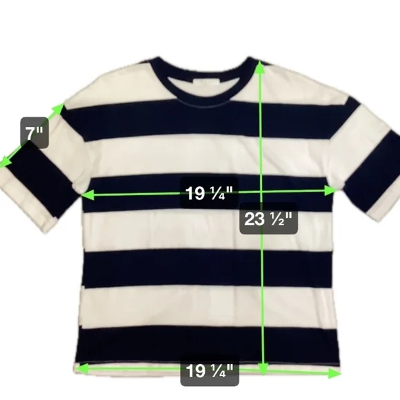 [NWOT] Navy Stripe Crew Neck Short Sleeve T-shirt - Picture 5 of 5